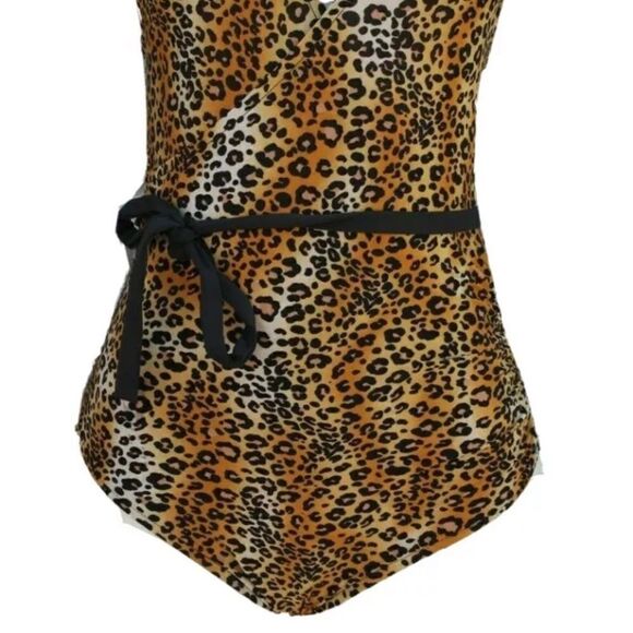 Kushcush by Kerry Cushman swimsuit plunge Leopard Large - Picture 4 of 11